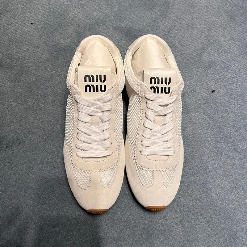 【やっぱり人気！】◆完売前に◆ミュウミュウ パロディ Plume メッシュ×スエード スニーカー 3色 miu0605