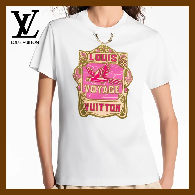 残り僅かルイヴィトン パロットプリントTシャツ パロディ 1AHIT5