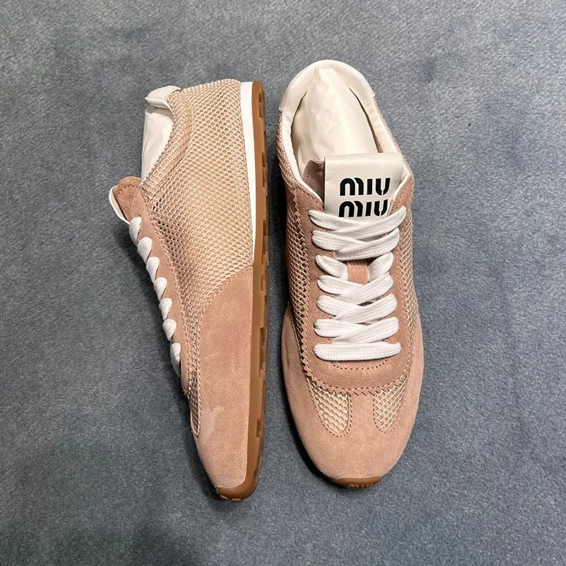 【やっぱり人気！】◆完売前に◆ミュウミュウ パロディ Plume メッシュ×スエード スニーカー 3色 miu0605