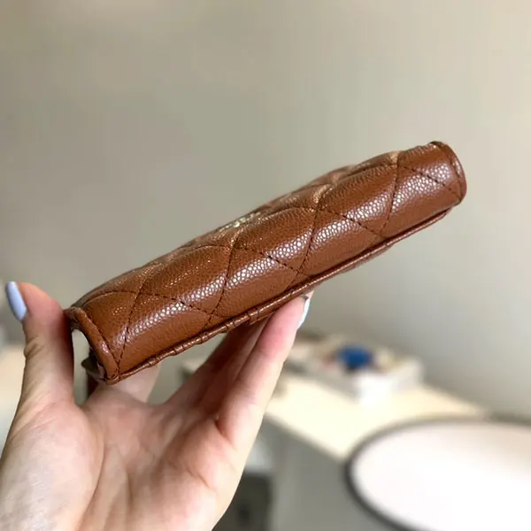 人気No1シャネル コピー フラグメントケース キャビアスキン 茶 コインケース 25060505