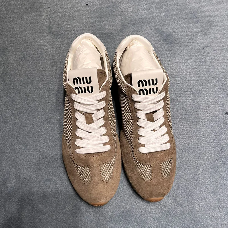 【やっぱり人気！】◆完売前に◆ミュウミュウ パロディ Plume メッシュ×スエード スニーカー 3色 miu0605