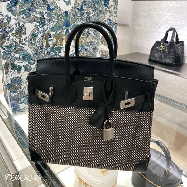 エルメス バーキン25cm Quadrille キャンバス 偽物【上質なバッグ♪】h2571610