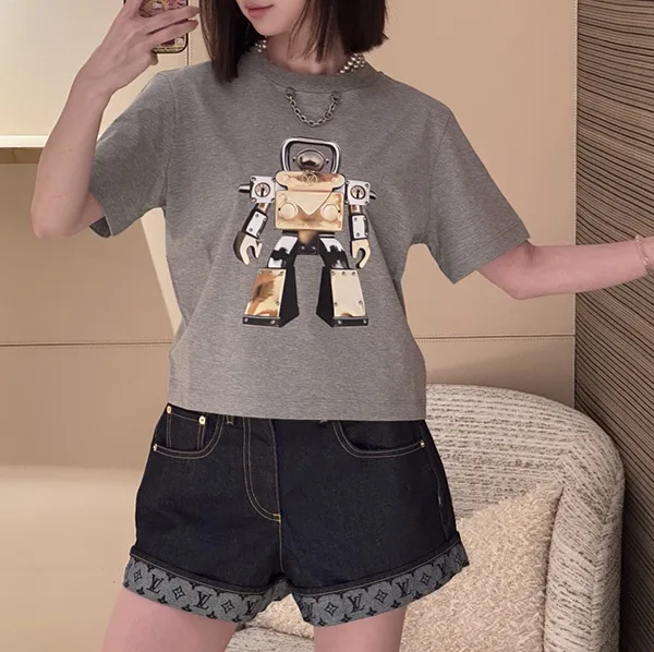 大人気！ルイヴィトン Ｔシャツ パチモン 1AI43【遊び心あるロボットプリントが魅力】