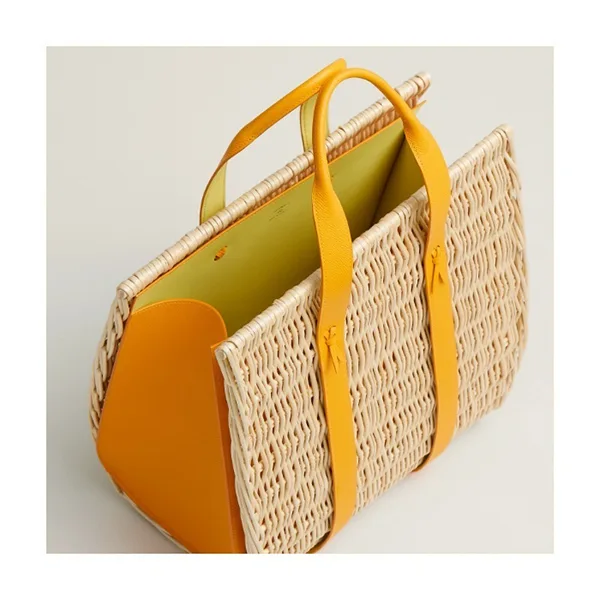 ☆超人気☆日常使い♪【エルメス 】プティアッシュ 偽物 GM バスケット Panier en osier GM