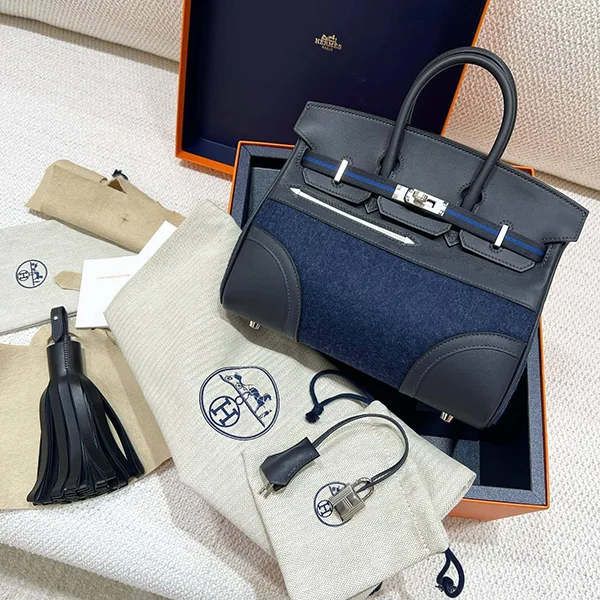 エルメス バーキン25 N級品 ブルーニュイ/ブラック 限定品 h257161
