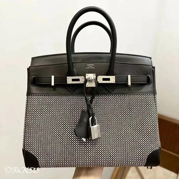 エルメス バーキン25cm Quadrille キャンバス 偽物【上質なバッグ♪】h2571610