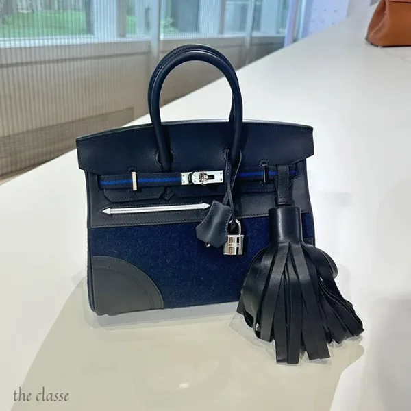 エルメス バーキン25 N級品 ブルーニュイ/ブラック 限定品 h257161