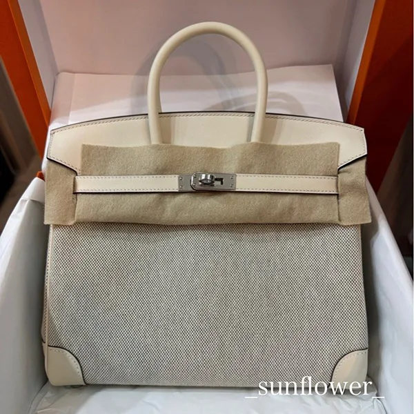 エルメス バーキン25cm 偽物 トワル ニューホワイト/S金具 h257164