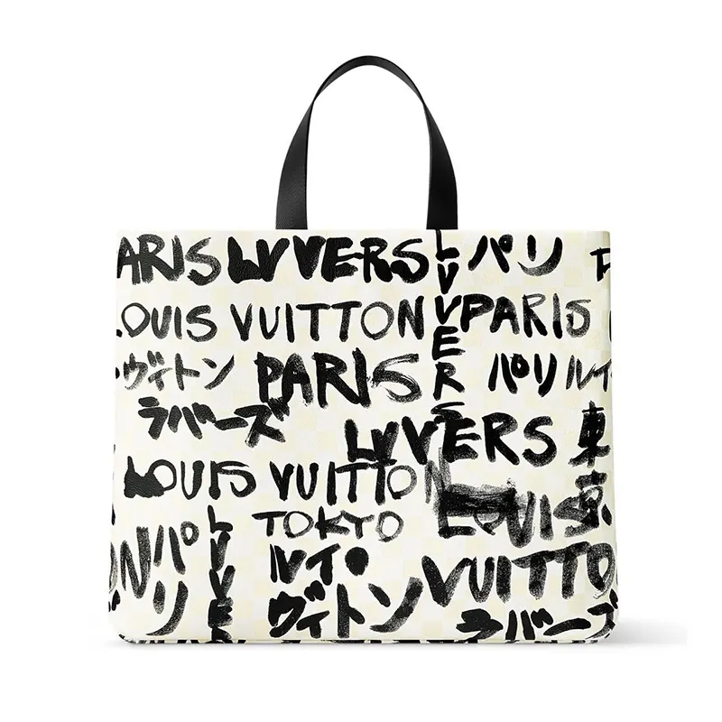 新作 ルイヴィトン ショッパートートバッグ MM 偽物 NIGO ホワイト N40797
