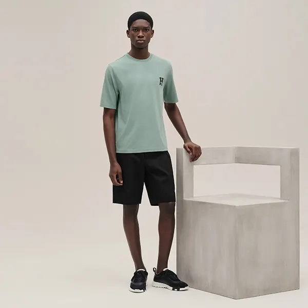 希少色エルメス 「HCheval」ミニレザーパッチTシャツ H567810HA64LA