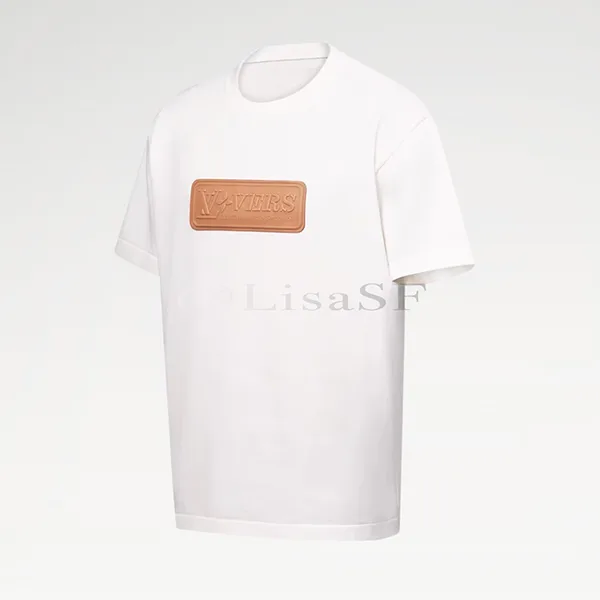 ルイヴィトン 偽物 ホワイト クルーネック ロゴ Tシャツ 1AHCWG
