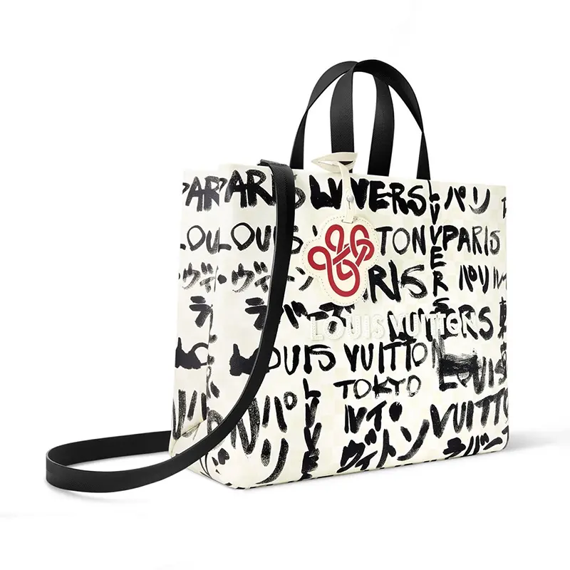新作 ルイヴィトン ショッパートートバッグ MM 偽物 NIGO ホワイト N40797