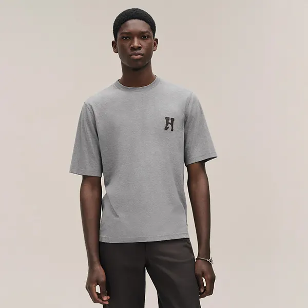希少色エルメス 「HCheval」ミニレザーパッチTシャツ H567810HA64LA