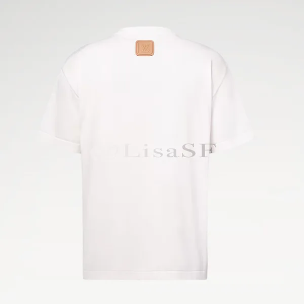 ルイヴィトン 偽物 ホワイト クルーネック ロゴ Tシャツ 1AHCWG