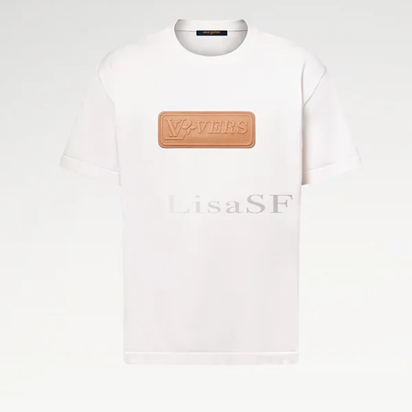 ルイヴィトン 偽物 ホワイト クルーネック ロゴ Tシャツ 1AHCWG