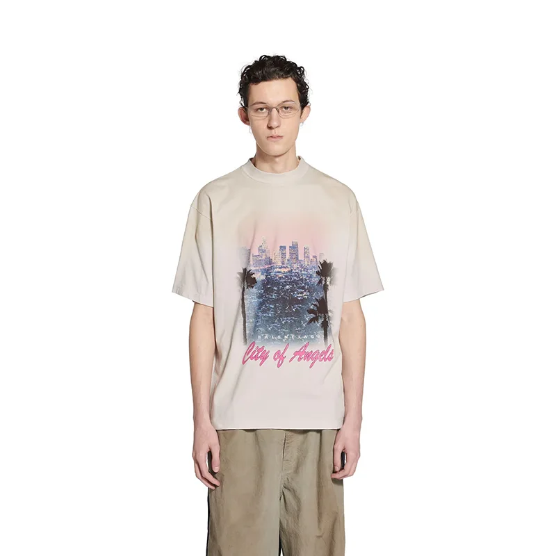 バレンシアガ CITY OF ANGELS Tシャツ ミディアム フィット パロディ 2色 764235TSVR21041