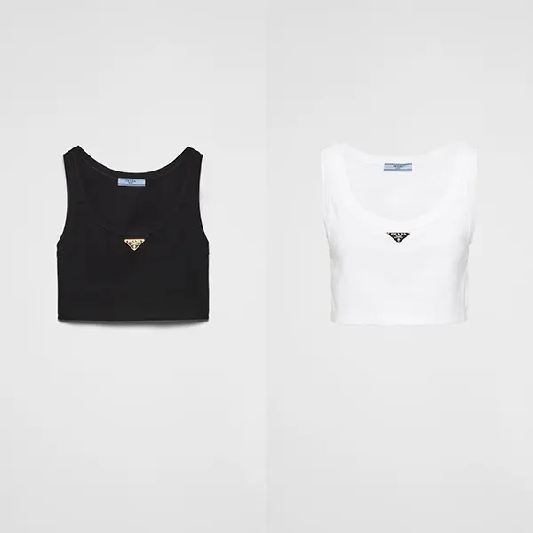 【万能でかわいい♡】プラダ  ジャージー クロップド トップ 39546C_10Z0_F0002_S_231