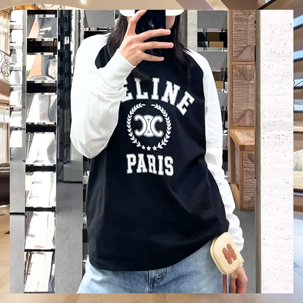 カジュアル【セリーヌ】長袖 ルーズTシャツ 偽物 コットンジャージー ce25941