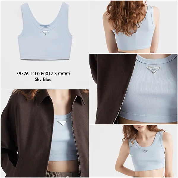 【万能でかわいい♡】プラダ  ジャージー クロップド トップ 39546C_10Z0_F0002_S_231