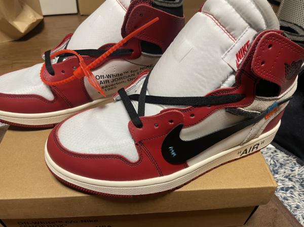 ナイキ 偽物 Jordan × Off-White 1 Retro High Chicago 20091504 赤