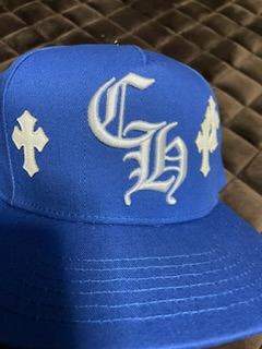 2021人気新作クロムハーツ 偽物 BLUE BASEBALL CAP WHITE CROSS PATCH キャップ 21042642