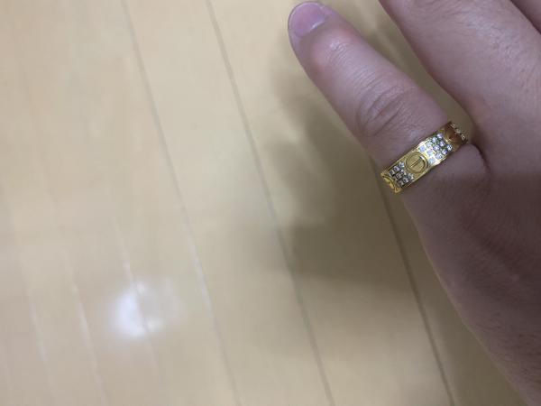 カルティエ K18YG パヴェダイヤ ミニラブウェディングリング 指輪  B40833