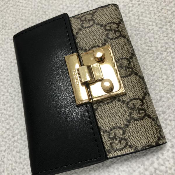 2019AW グッチスーパーコピー ■グッチ■Padlock ウォレット ブラックレザー×モノグラム 453155 KLQIG 8575