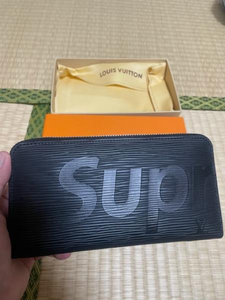 シュプリーム ヴィトン 財布 偽物 ファスナー開閉式 ジッピーウォレット 黒 M67723-1