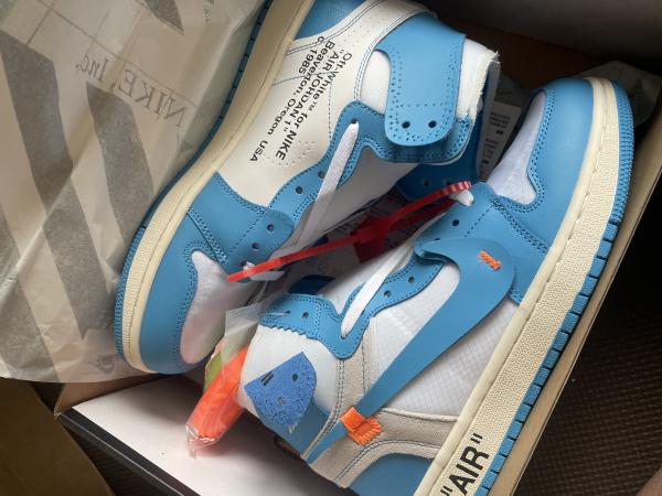 【ナイキ コピー】US14 32cm OFF-WHITE x Air Jordan 1 Powder Blue 20030301 青