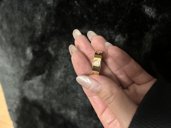 カルティエ K18YG ダイヤ1p ミニラブリング 指輪  B40571 新品