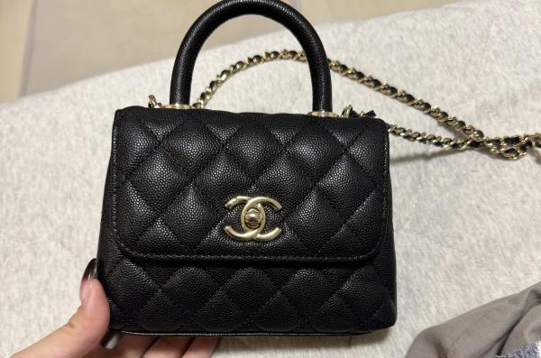 24k◆シャネル パロディミニココハンドル ハンドバッグ 11cm マイクロ ap4245