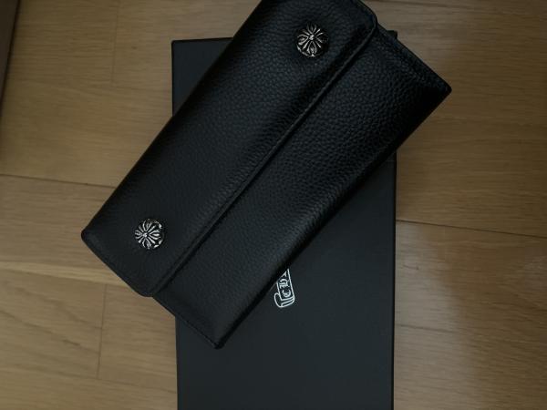 クロムハーツ財布コピー ロングウォレットブラックヘビーレザー Long Wallet BK Heavy Leather chw09