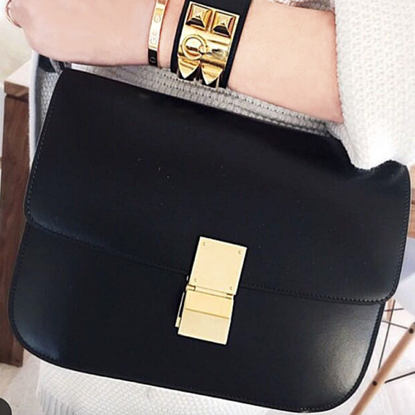 セリーヌスーパーコピー 2019SS新作 Classic Medium box calfskin (Black)164173DLS.38NO