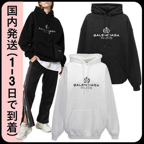 【関税込】即発 バレンシアガ BBパリロゴプリント フーディ 2色 578135 TGV70