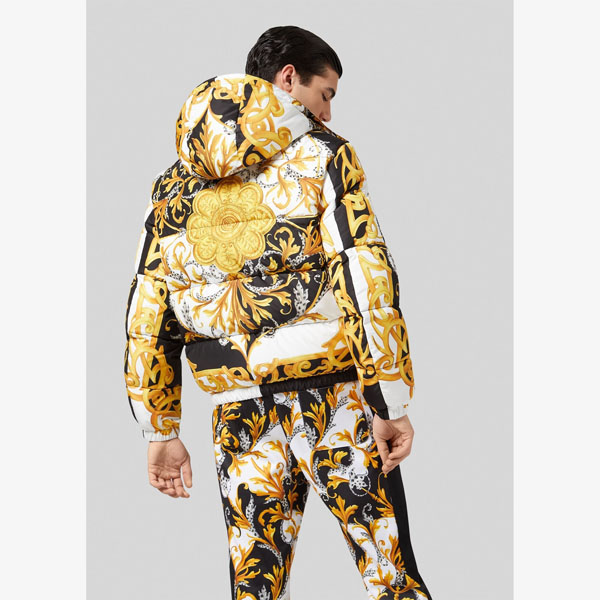 21AW ヴェルサーチェ COOLスーパーコピー☆Baroque acanthus Print ダウンジャケット☆ A85195A235725A7027