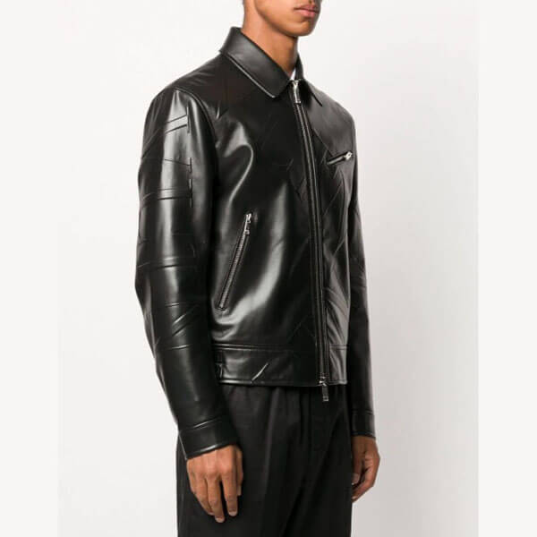 ヴァレンティノコピー レザー ジャケット VLTN GRID SMOOTH LEATHER JACKETC10J6MSLF5