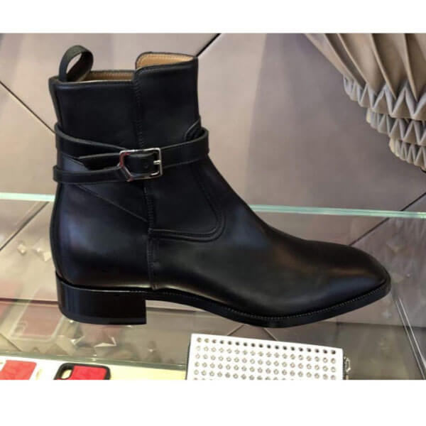 20W◆ルブタン◆偽物メンズブーツ◆【Kicko】ブラック◆レザー 3191177BK01