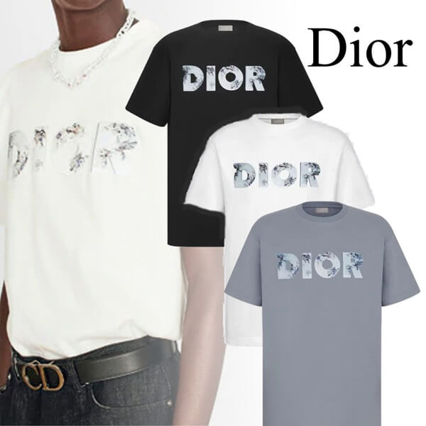 【ディオール】ディオール Tシャツ コピーディオール AND DANIEL ARSHAMコットン 半袖Tシャツ581OB