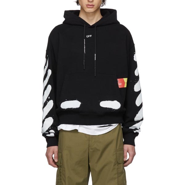オフ ホワイトコピー パーカー 偽物 OFF WHITE★19AW★Incomplete Spray paintフーディ9MBA025R4