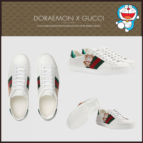 〔エース〕DORAEMON x グッチ メンズ スニーカー ‎655060 0FIU0 9091
