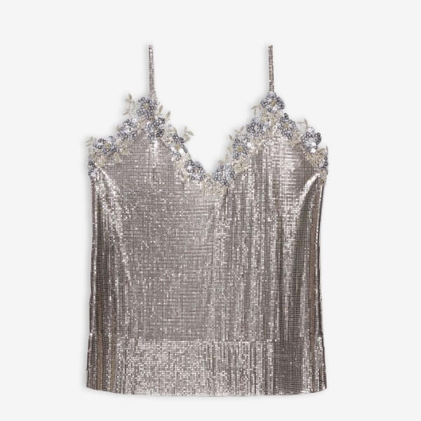 【バレンシアガ】スーパーコピー CHAINMAILトップス☆メタリックメッシュ シルバー 659090TKR538106
