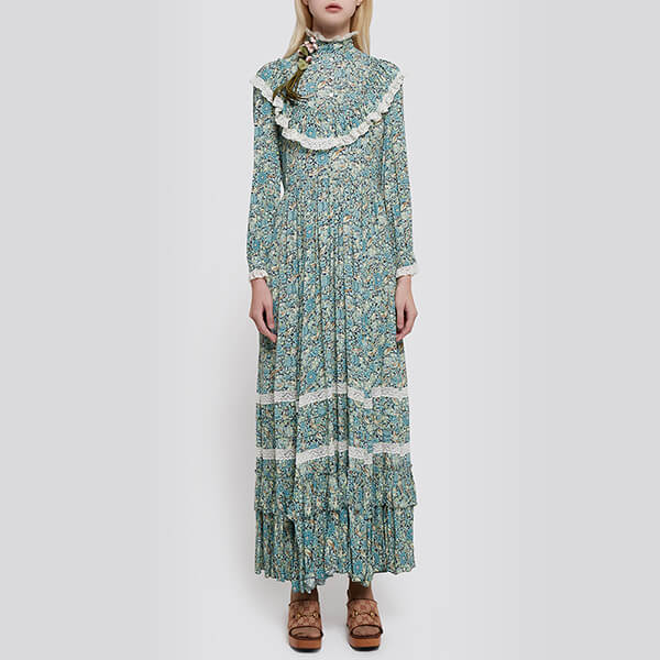 VIP価格【グッチ】スーパーコピー Liberty floral クレープ マキシ ドレス 638700 ZAF0D 4532