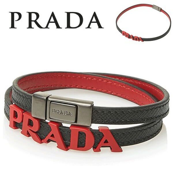プラダ偽物正規品/超特急EMS/送料込み SAFFIANO Double logo bracelet 2IB287 2FAF F0D9A