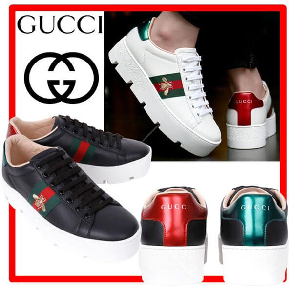 ★グッチ★コピー Ace embroidered platform sneaker★ 21032331