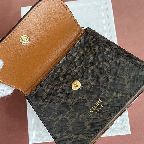 《大人気》【セリーヌ 財布 コピー】Double Flap Origami Wallet トリオンフキャンバス 折りたたみ財布 21053107