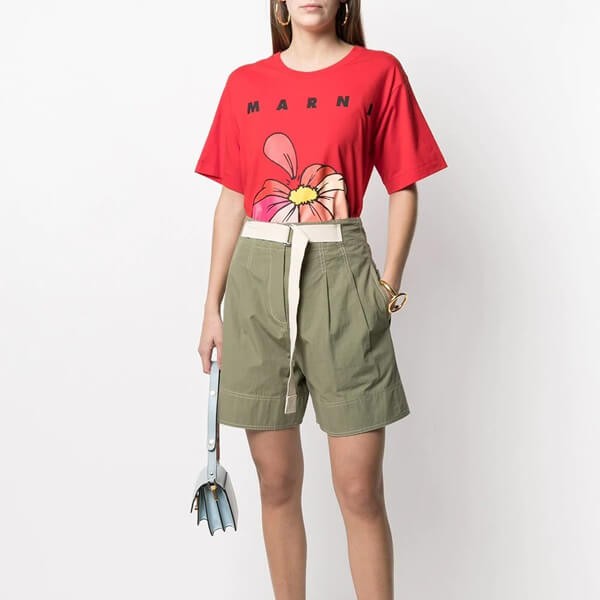 マルニ コットンジャージーTシャツ 偽物 マルニ＆フラワープリント THJEL32EPTUSCR1400W01