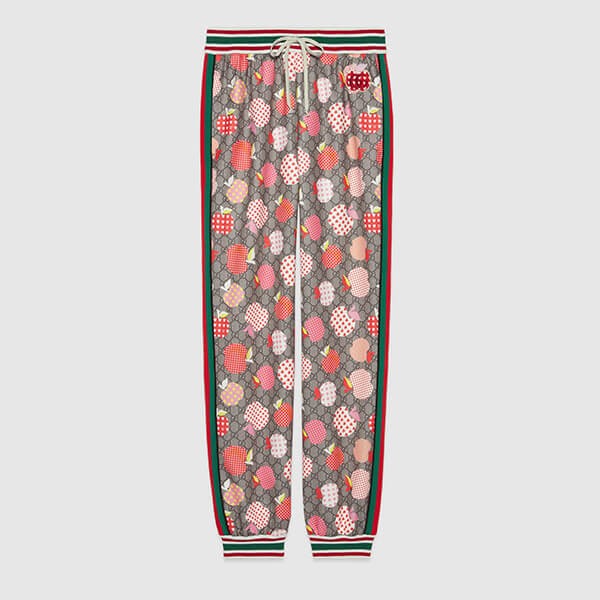 【21AW】グッチ パンツ コピー アップル＆ハート レポム ジョギングパンツ リンゴ 663573 XJDOD 5943