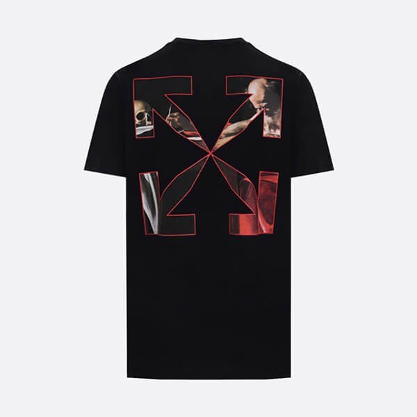 21SS オフホワイト Tシャツ 偽物★カラバッジョ アロー スリムタイプ Tシャツ 21072936