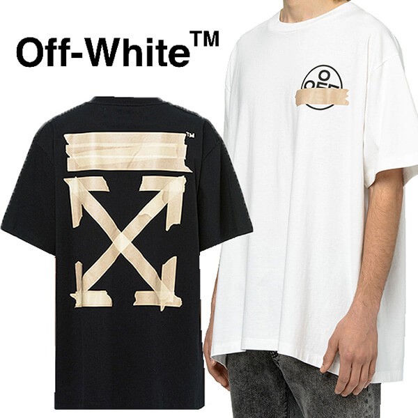 オフホワイトが魅せる☆ARROW デザイン Tシャツ 偽物☆シルエットも一新☆OMAA038R20185002