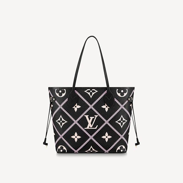 ルイヴィトン 22SS新作 NEVERFULL MM TOTE BAG ブラック ロゴ M46040